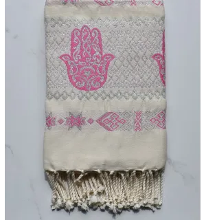 Fouta khomsa rosa medio 