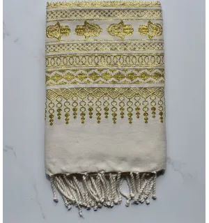 Fouta khomsa giallo dorato 