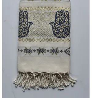 Fouta khomsa blu marina 