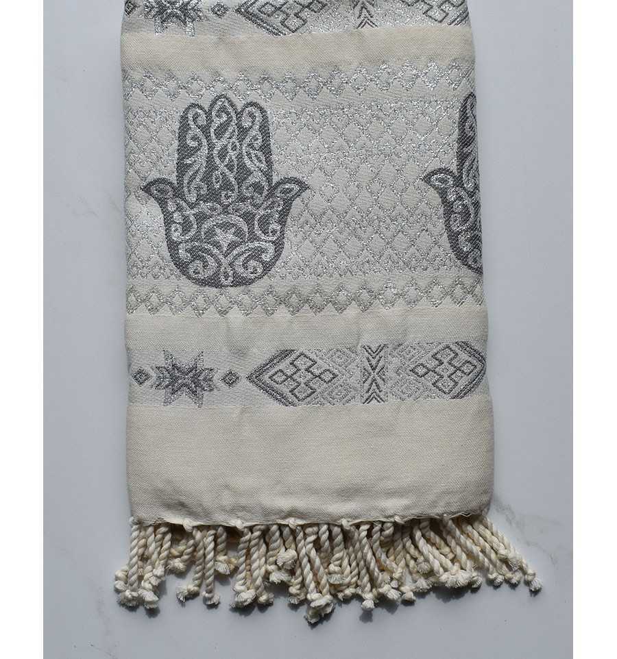 Fouta khomsa grigio