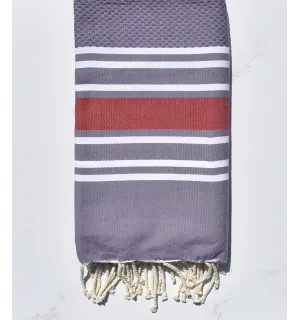 Fouta nido d'ape alfiere viola chiaro con strisce 