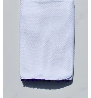 Fouta bianco con pompon 