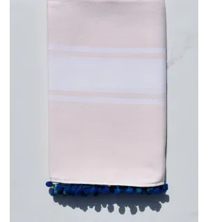 Fouta bambino rosa con pompon 