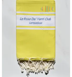 Telo mare con ricamo La Rosa Dei Venti Club LAMPEDUSA 