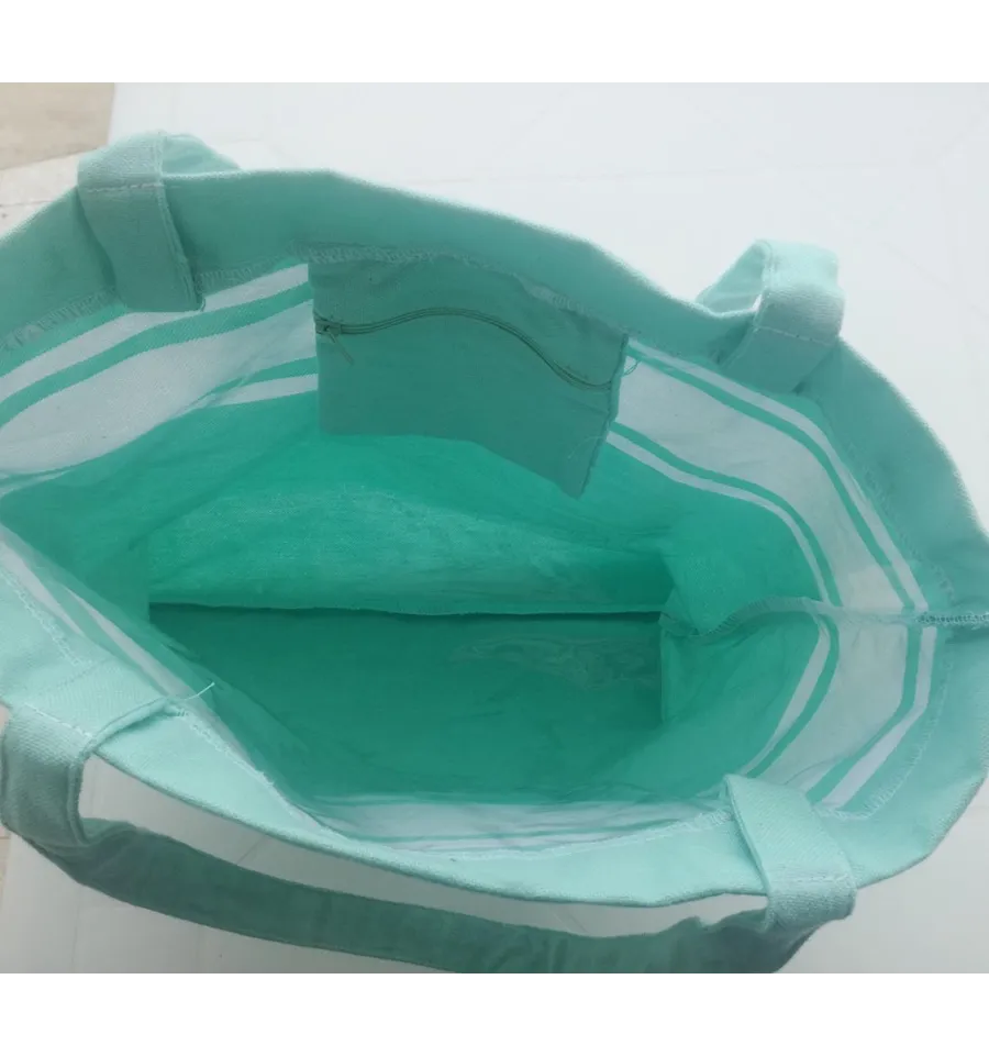 Borsa da spiaggia verde acqua 