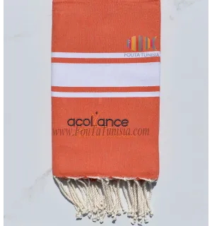 Telo mare arancione con ricamo 