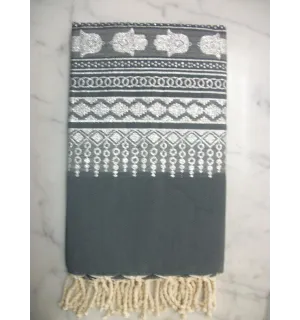 Fouta khomsa blu di prussia 