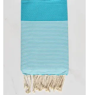 Fouta turchese righe bianche 