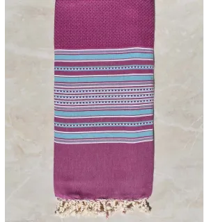 Grande telo mare arabesco viola e azzurro 