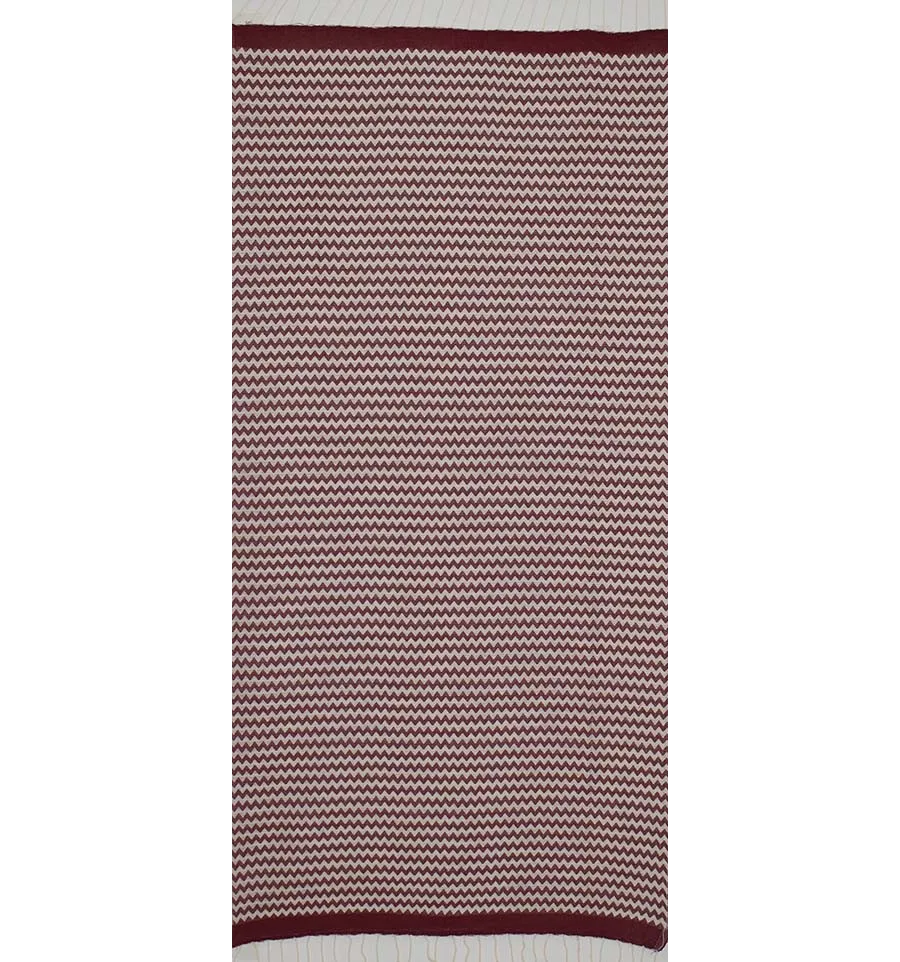 Fouta zigzag Bordeaux