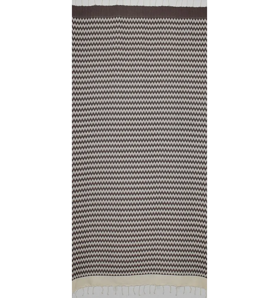 Fouta zigzag marrone 