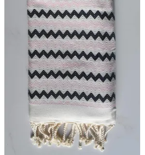 Telo mare Bianco, molto leggero rosa e nero 