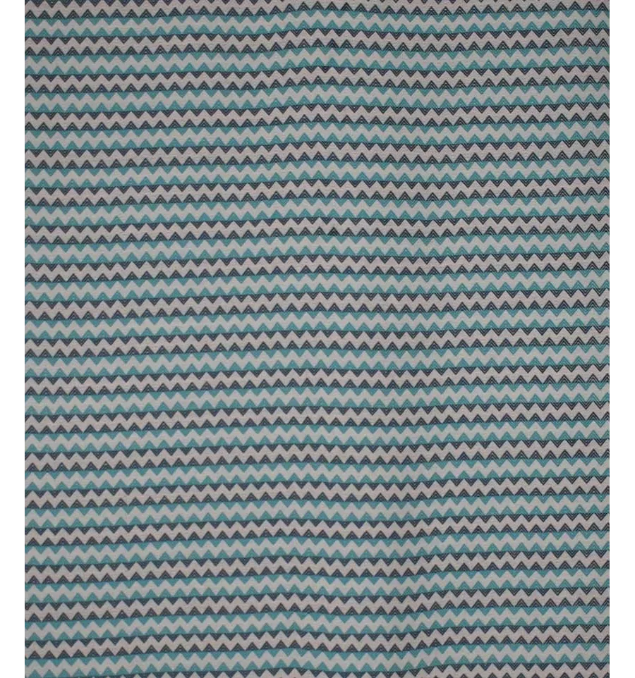 telo mare a zig-zag crema , blu cobalto e turchese 