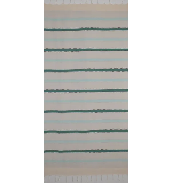 Fouta arabesco bianco crema, verde e turchese 