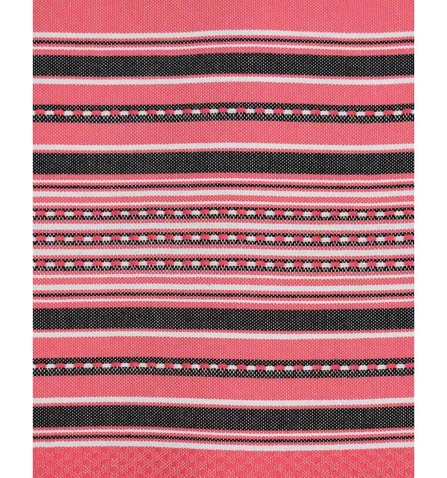 Telo mare arabesco rosa fragola con strisce antracite 