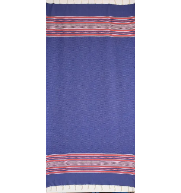 Telo mare blu arabesco e rosso 