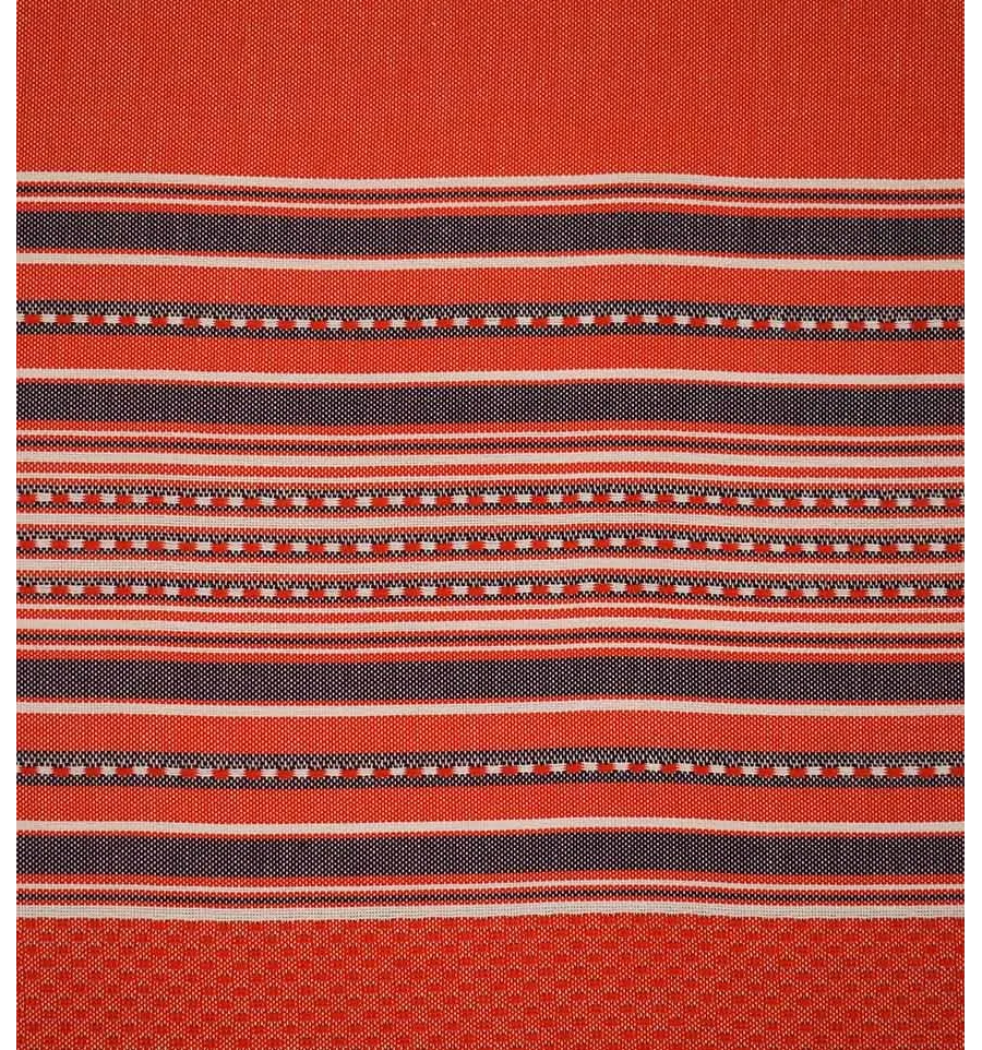 Telo mare arabesco rosso con strisce di vescovo viola 