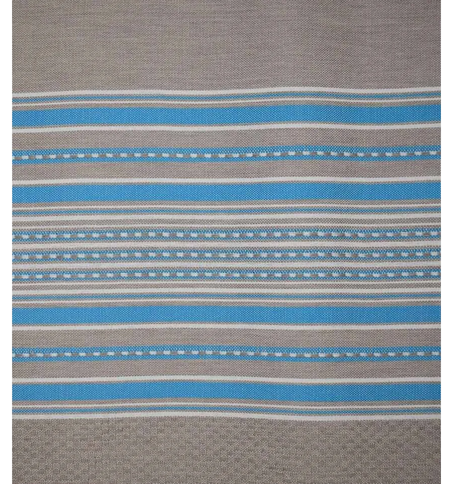 Fouta arabesco taupe chiaro con strisce blu 