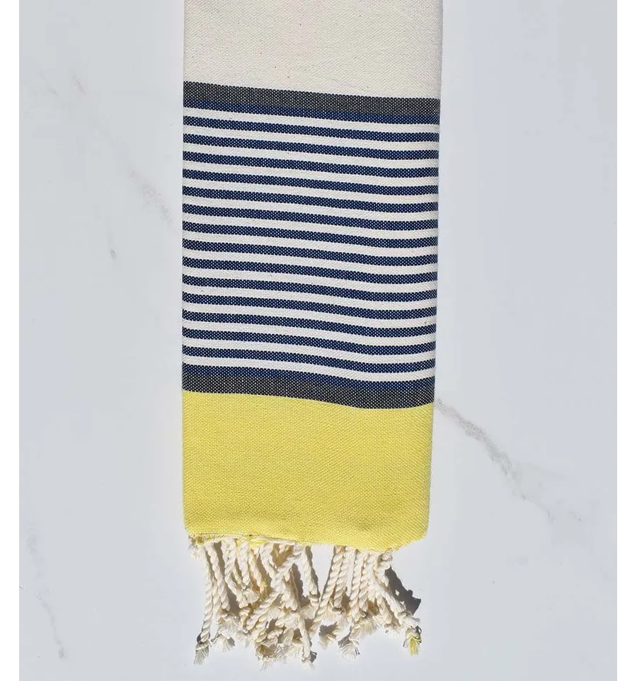 Telo mare Bambino giallo, ardesia, blu scuro e bianco sporco 