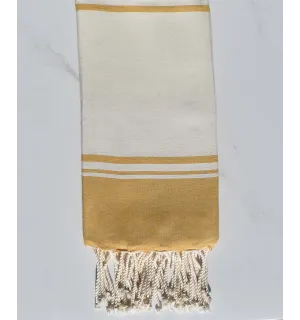 telo mare RAF-RAF bianco sporco e giallo senape 