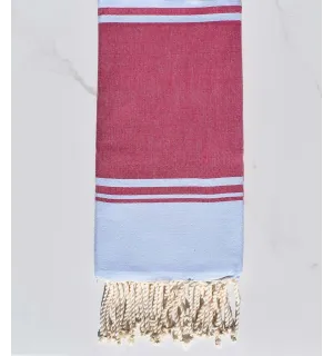 telo mare RAF-RAF rosa lampone e blu cielo 