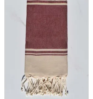 telo mare RAF-RAF rosso bordeaux e beige 