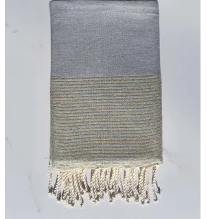 telo mare piatto lurex grigio scuro del mouse con filo dorato in lurex 