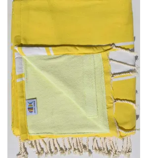telo mare raddoppiato spugna giallo cobalto e giallo lime 
