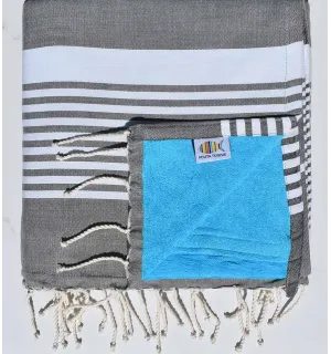 telo mare foderato di arthur grigio scuro e celeste 