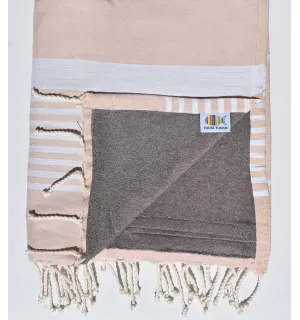 telo mare doppia spugna arthur beige rosato e taupe 