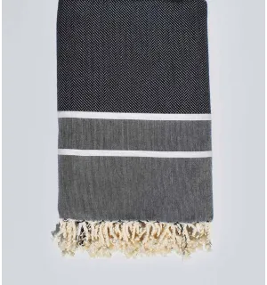 telo mare chevron notte blu 