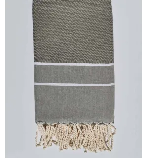 Telo mare chevron verde oliva pallido 