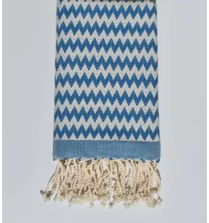 telo mare a zig-zag blu celeste 