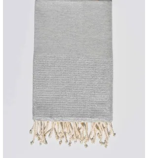 telo mare piatto lurex grigio chiaro con filo argento lurex 
