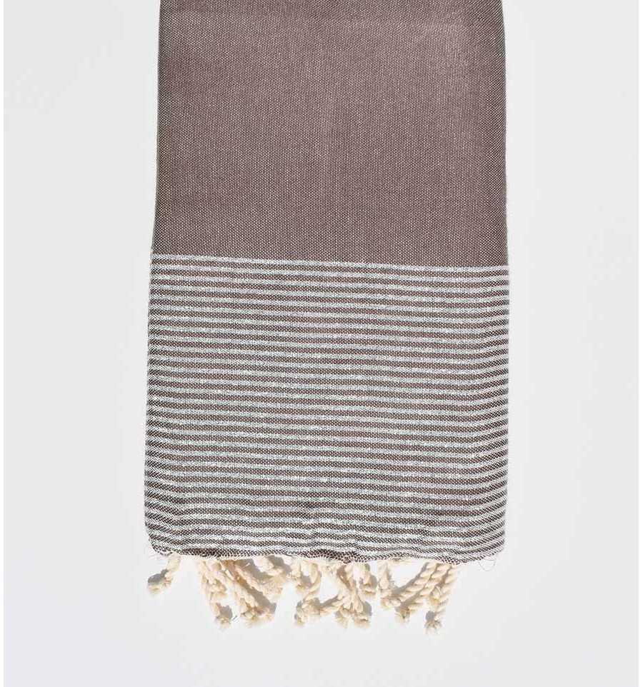 Telo mare marrone con lurex 