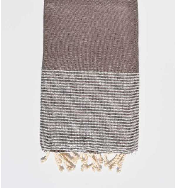 Telo mare marrone con lurex 