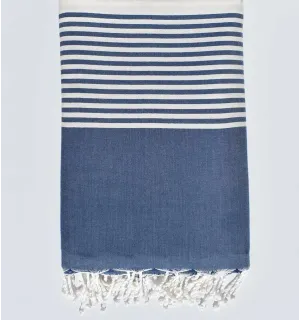 Copriletto grigio ardesia e bianco con striping 