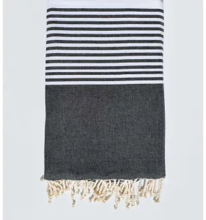 Copriletto notte blu e bianco con striping 