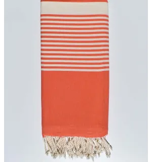 Copriletto  arancio a strisce 2m*3m 