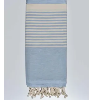 Grande fouta blu carraio con strisce 