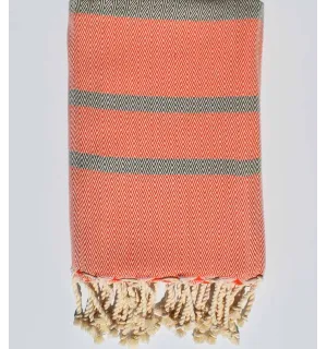 Telo mare gallone arancia e taupe 