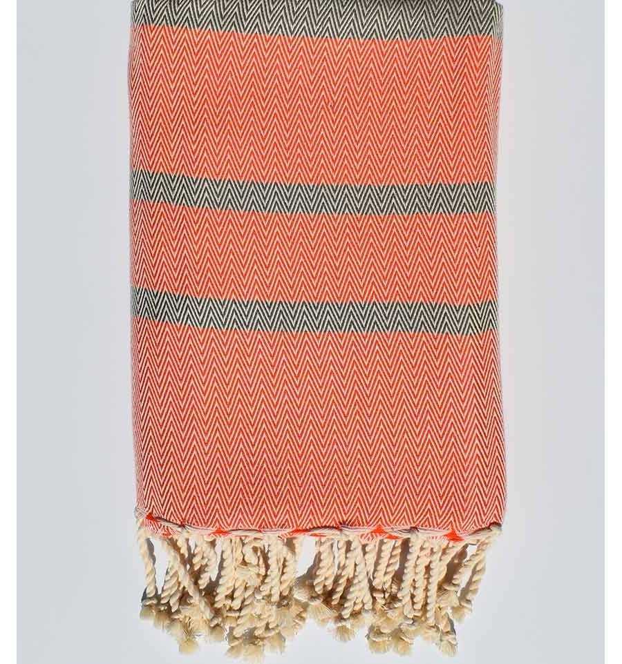 Telo mare gallone arancia e taupe 