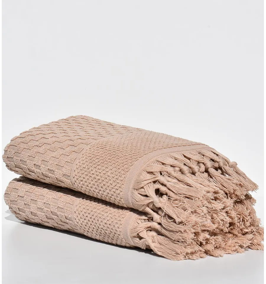 Asciugamano ospite beige scuro 