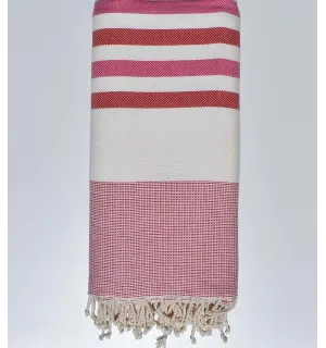 Copriletto bianco, rosa e rosso 