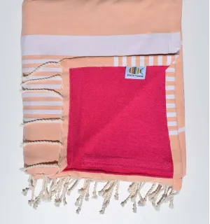 telo mare doppia spugna arthur pesca e fucsia 