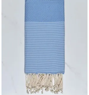 telo mare favo cielo blu azzurro con strisce blu fumé 