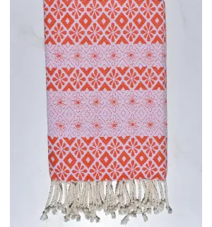 Telo mare fiorito arancione 