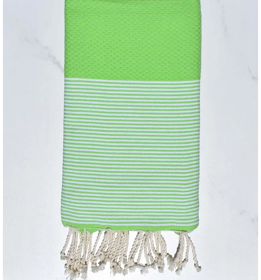 Telo mare nido d'ape assenzio verde Fouta Tunisia - 2