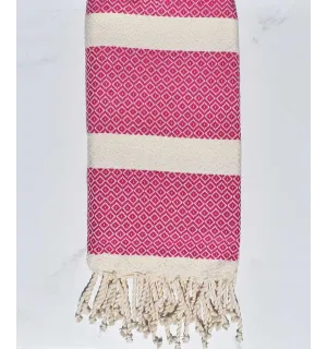 telo mare chevron rosa fucsia Fouta Tunisia - 1