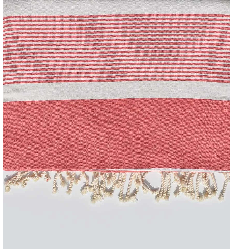 Grande fouta colore incarnato 2m * 2,85m Fouta Tunisia - 2
